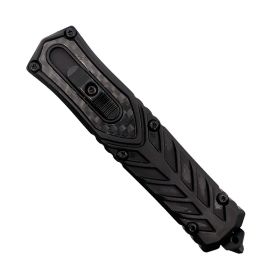 Automatic OTF Double Edge Knife (Color: Teal, Style: Serrated)