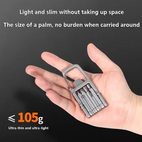 13 In 1 Multi-function Gadgets Stainless Steel Combination Tools, Mobile Phone Holder, Folding Outdoor, Bottle Opener, Screwdriver, Hiking Buckle (Model: 13-in-1 Multi-Tool)