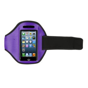 Phone Armband Case Adjustable Sweat-Resistant Armband Phone Holder Fit for iPhone5 Or Cellphones Under 4in For Running Jogging Riding Hiking Gym (Color: Purple, size: One size)
